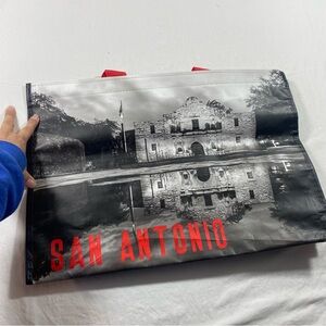 Austin Skyline Shopping Bag Tote Bag with Red Handles